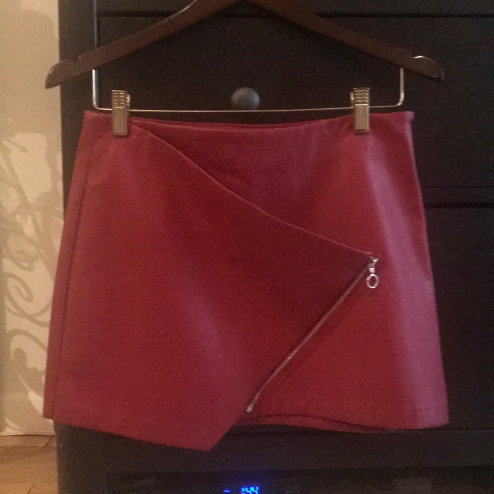 Red Leather Zara Skirt